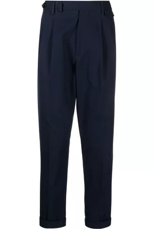 Brunello Cucinelli Homem Calças Formal - Pleated cotton tailored trousers