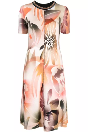 Paul Smith Mulher Vestidos Estampados - Tropical-print short-sleeve dress