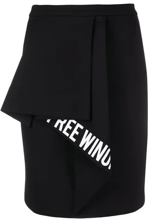 OFF-WHITE Slogan-print ruffled-detail skirt