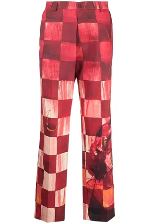 KIDSUPER STUDIOS Chess patchwork cotton corduroy trousers