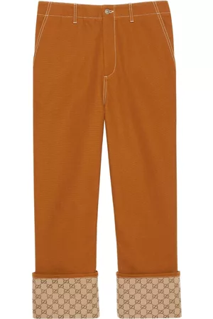 Gucci Homem Calças - GG canvas turn-up trousers
