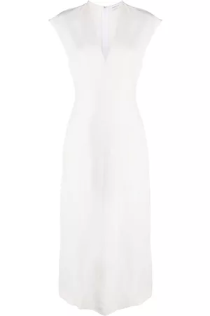 Fabiana Filippi Mulher Vestidos Midi - V-neck sleeveless midi dress