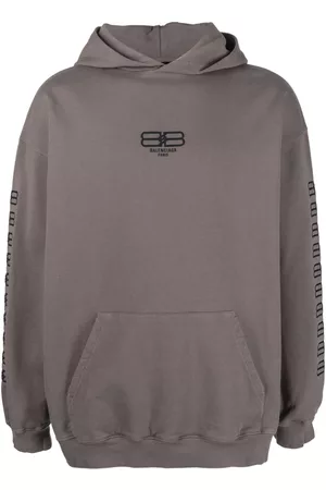 Balenciaga Homem Camisolas com capuz - Embroidered-logo cotton hoodie
