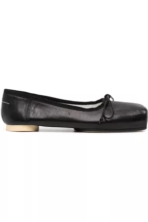 Maison Margiela Mulher Sabrinas - Bow-detail leather ballerina shoes
