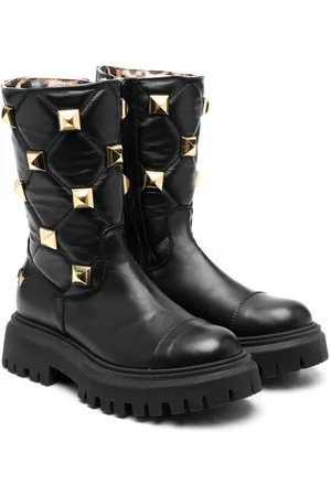 Philipp Plein Menina Botins - 40mm studded leather boots