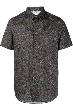 Paul Smith Homem Camisa Formal - Graphic-print stretch-cotton shirt