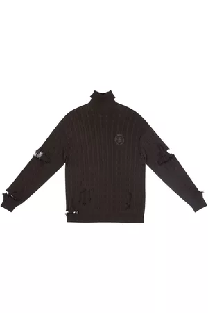 Balenciaga Homem Camisolas sem capuz - Distressed cable-knit jumper