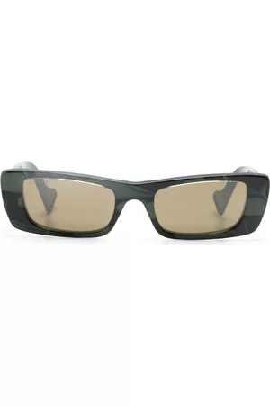 Gucci Mulher Óculos de Sol - Logo-plaque rectangular-frame sunglasses