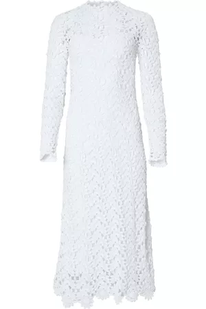 Carolina Herrera Mulher Vestidos de Malha - Floral-crochet midi dress