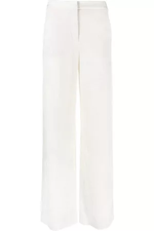 Karl Lagerfeld Mulher Calças à Boca-de-sino - Logo-jacquard wide-leg trousers