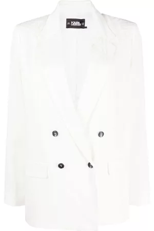 Karl Lagerfeld Mulher Blazers - Logo-jacquard double-breasted blazer