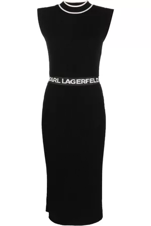Karl Lagerfeld Mulher Vestidos Midi - Intarsia-logo midi dress