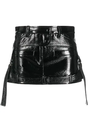 Courrèges Tie-detail patent miniskirt