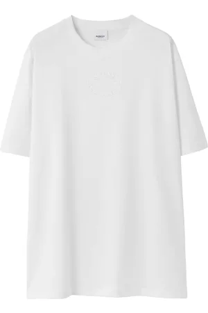 Burberry Homem T-shirts & Manga Curta - Oak Leaf Crest-embroidered cotton T-shirt