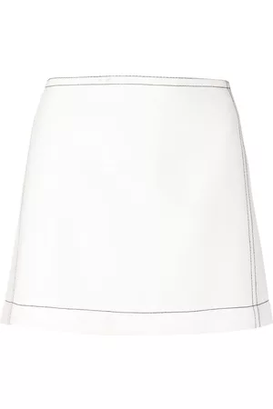 Reinaldo Lourenço Mulher Mini-saias - Contrast-stitching mini skirt