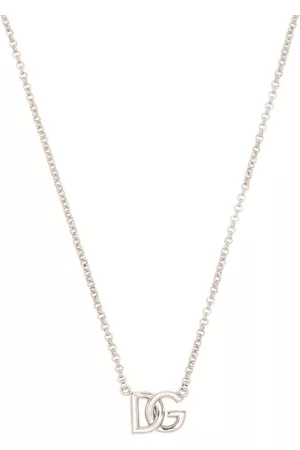 Dolce & Gabbana Homem Colares - Logo-pendant rolo-chain necklace
