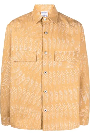 MARCELO BURLON Feather-print long-sleeve shirt