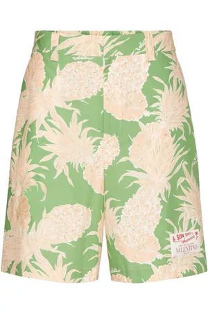 VALENTINO GARAVANI Homem Bermudas - Pineapple-print cotton shorts