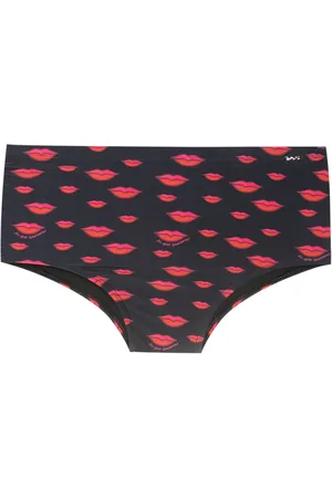 AMIR SLAMA Lip-print swim trunks
