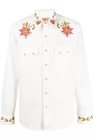 Ralph Lauren Homem Camisa Formal - Floral-embroidered cotton shirt