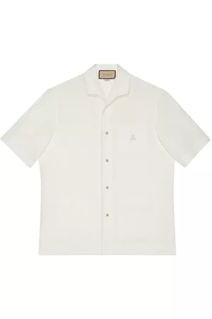 Gucci Homem Camisas de Linho - Logo-embroidered linen shirt