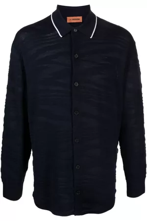 Missoni Homem Camisas de Algodao - Contrasting-trim wool-blend shirt