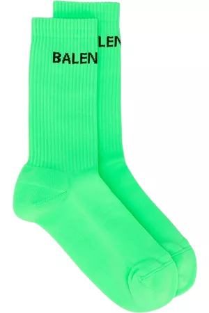 Balenciaga Homem Meias - Logo-motif ribbed-edge socks