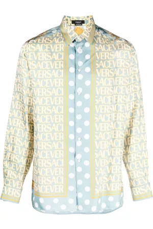 VERSACE Homem Camisa Formal - Allover-print silk shirt