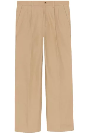 Gucci Homem Calças - Embroidered-logo straight trousers