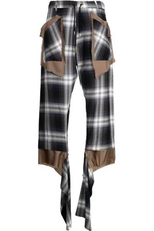 Sulvam Check-print asymmetric trousers
