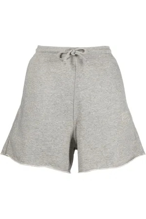 Ganni Embroidered-logo drawstring shorts