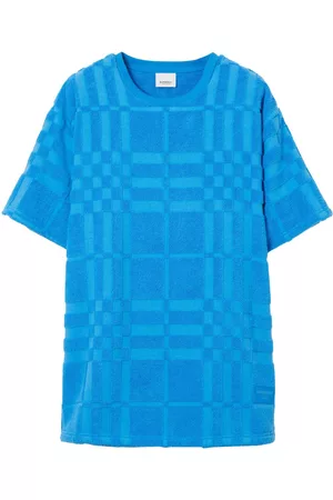 Burberry Homem T-shirts & Manga Curta - Check-pattern round-neck T-shirt