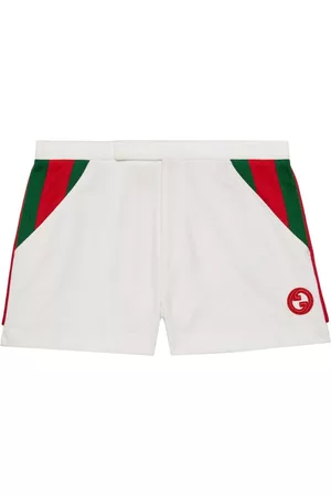 Gucci Mulher Calções - Web-stripe logo-patch shorts