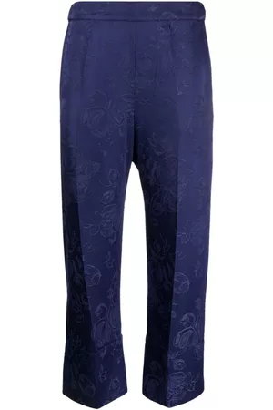 SEMICOUTURE Mulher Calças Formal - Floral-jacquard tailored trousers