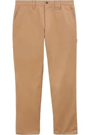 Burberry Logo-tag cotton straight-leg trousers
