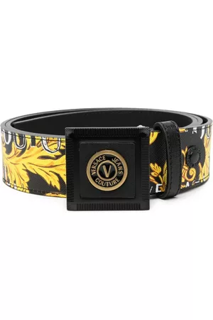 VERSACE Homem Cintos - Logo-print leather belt