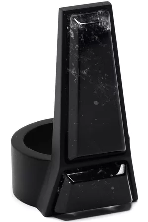 Rick Owens Homem Anéis - Geometric rock crystal ring