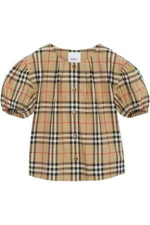 Burberry Menina Blusas - Checkered cotton twill blouse