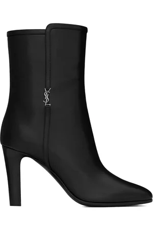 Saint Laurent Mulher Botas de pele - Jane logo-plaque leather boots