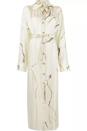 Nanushka Mulher Vestidos Estampados - Abstract-print silk shirt dress
