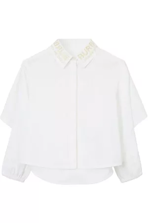 Burberry Menina Camisas - Cape-detail cotton poplin shirt