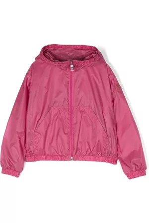 Moncler Menina Casacos - Logo-print zip-up hooded jacket