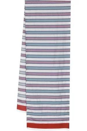 Paul Smith Homem Cachecóis & Echarpes - Horizontal-stripe frayed-edge scarf