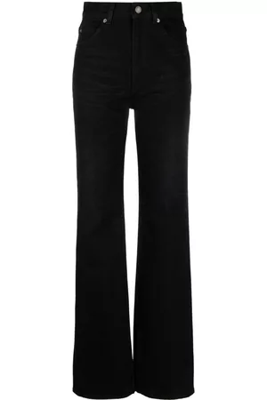 Saint Laurent Mulher Jeans - High-waisted wide-leg jeans
