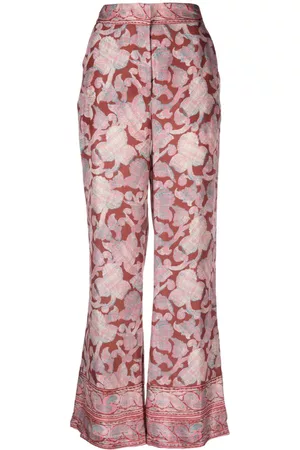 Bash Mulher Calças Estampadas - Floral-print flared trousers