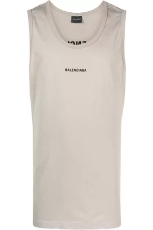 Balenciaga Homem T-shirts & Manga Curta - Logo-print tank top