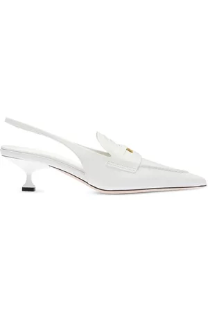 Miu Miu Mulher Oxford & Moccassins - Leather penny loafers