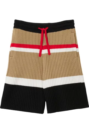 Burberry Striped wool drawstring shorts