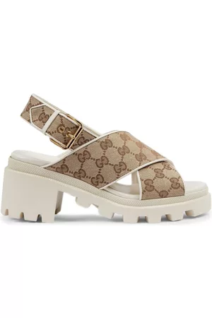 Gucci Mulher Sandálias - Monogram-print open-toe sandals
