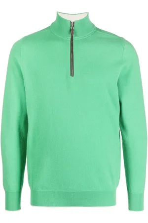 N.PEAL Half-zip front cashmere jumper